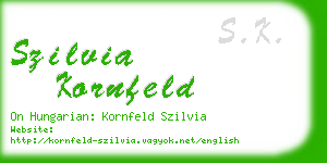 szilvia kornfeld business card